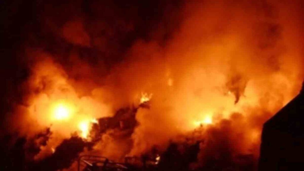 Kannoaj Fire Disaster caused by storm and short circuit."