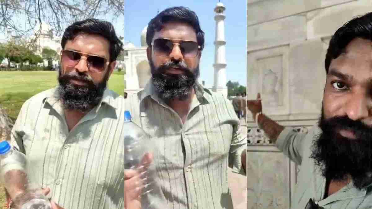 Gaurav Chauhan का ताजमहल पर गंगाजल से छिड़काव करने वाला वीडियो वायरल Gaurav Chauhan Viral Video
