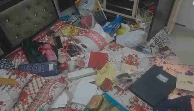Burglary scene from a locked house in Ganesh City, Hathras