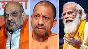 Amit Shah ke sath Yogi aur anya mukhyamantri Varanasi mein