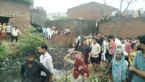 Muzaffarnagar monsoon first rain waterlogging Shiv Chowk